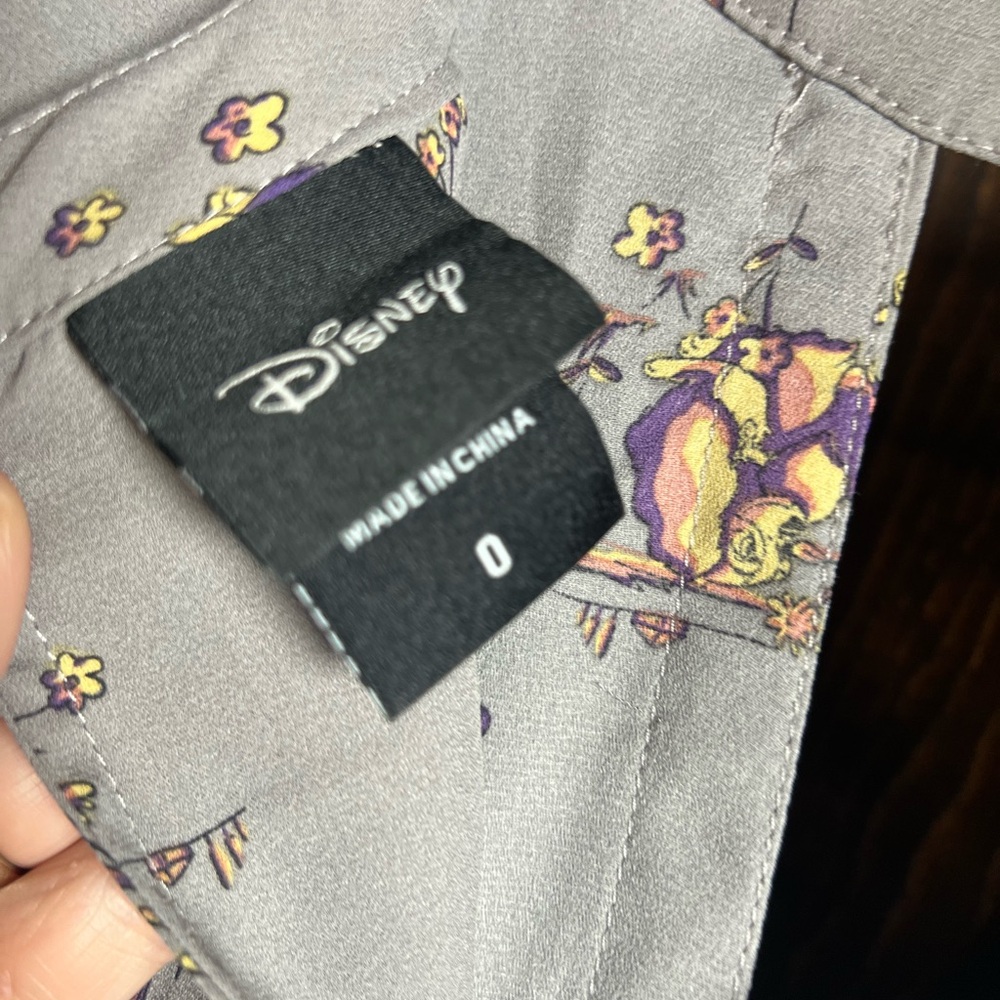 Disney Gray Top with Purple and Yellow Design